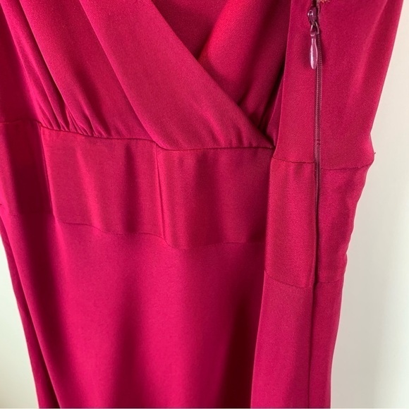 J. Crew 12P 100% Silk Hot Pink Fuchsia Empire Waist Bridesmaid Dress Wedding - Picture 4 of 6